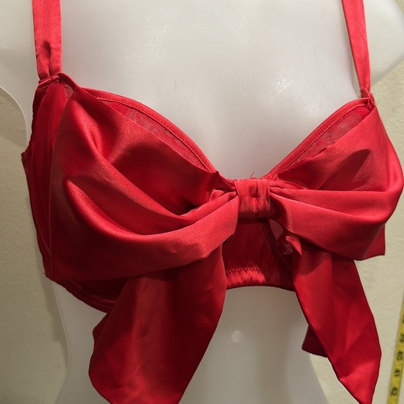 Victoria's Secret Red Satin Bow Bralette - Picture 5 of 5
